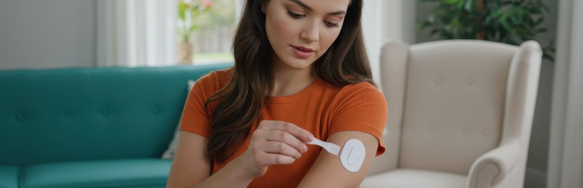 5 Facts You Didn't Know About the Diabetes Patch-2 A woman applies a diabetes patch to her arm