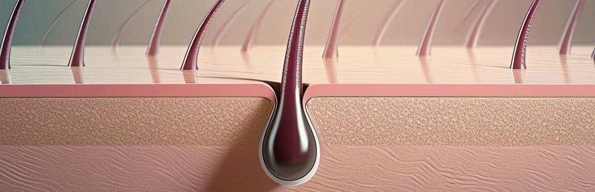 Can Hormone Replacement Help Hair Loss-5 A simulated image of a hair follicle in the scalp
