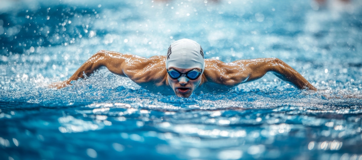 FAQs About Sacroiliac Joint Treatments for Hip Pain-6-Swim A man swims laps after treatment for SI joint pain