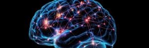 A simulated image of a brain after a session with a neurostimulation device