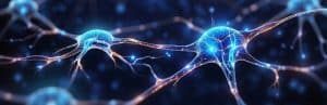 A simulated image of nerves reacting to peripheral nerve stimulation
