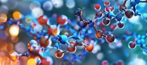 A simulated image of amino acids