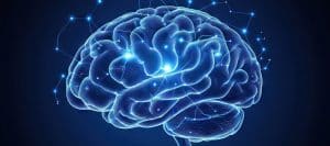 A simulated image of a brain during a neural therapy session