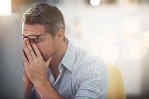 Person experiencing depression and mental health struggle