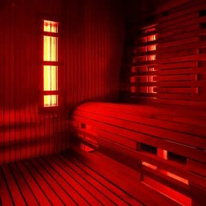 Infrared sauna therapy session for detox and recovery